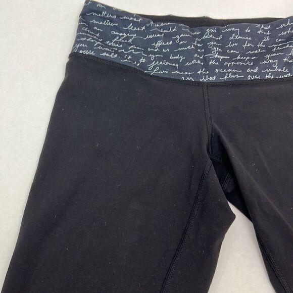 Lululemon wunder under black leggings with script waistband size 6 - Picture 3 of 10